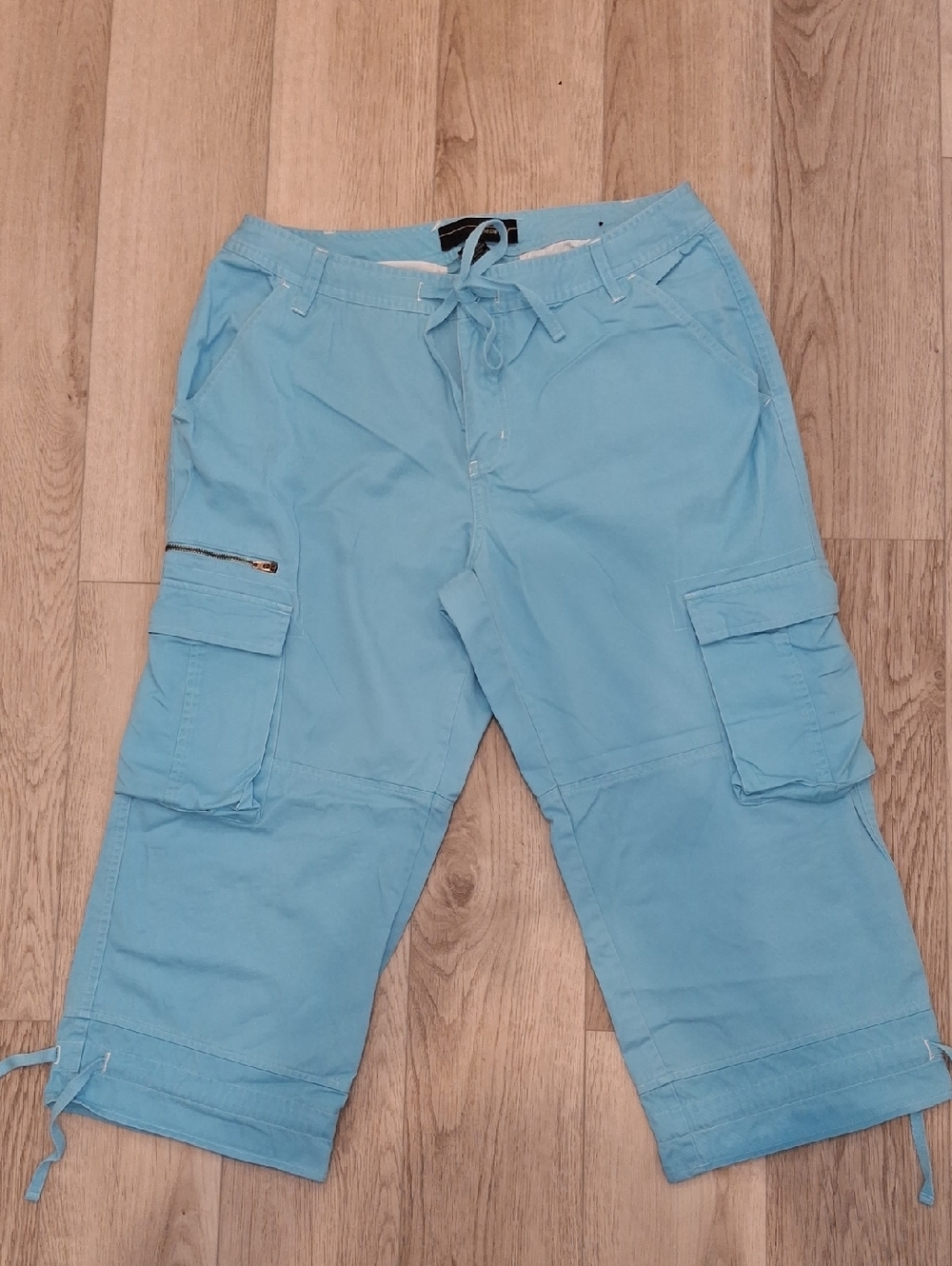 Vintage Venezia Light Blue Cotton Casual Capris